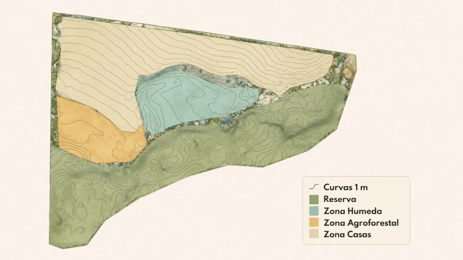 A zone map dividing the property by how frequently each area is used.